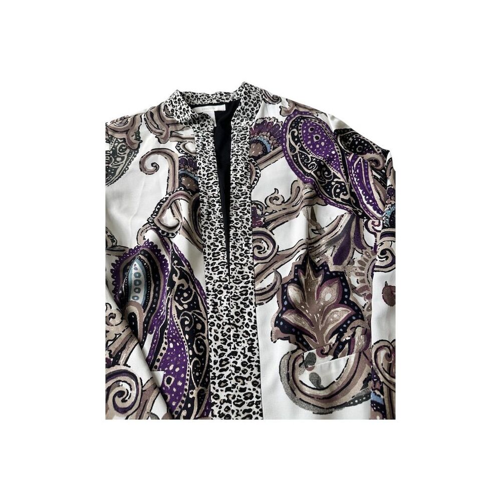 Chico's Women's Paisley Print Jacket Purple Size 0 Long Sleeve Shoulder … - Picture 7 of 14